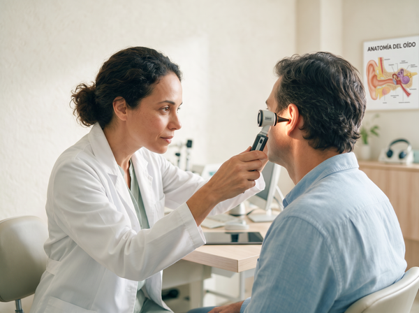 Imagem de um médico e um paciente